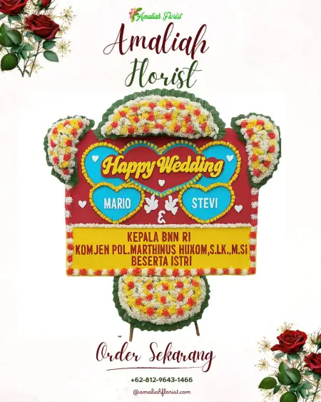 Papan Bunga Pernikahan Simalingkar B